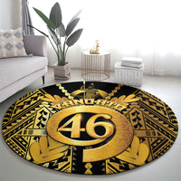 Vanuatu 46th Anniversary Of Independence Round Carpet Gold Style LT05 - Polynesian Pride