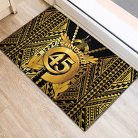 Vanuatu 46th Anniversary Of Independence Rubber Doormat Gold Style LT05 - Polynesian Pride