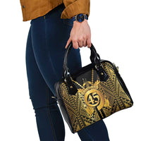 Vanuatu 45th Anniversary Of Independence Shoulder Handbag Gold Style - Polynesian Pride