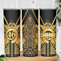 Vanuatu 45th Anniversary Of Independence Skinny Tumbler Gold Style - Polynesian Pride