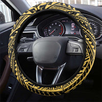 Vanuatu 46th Anniversary Of Independence Steering Wheel Cover Gold Style LT05 - Polynesian Pride