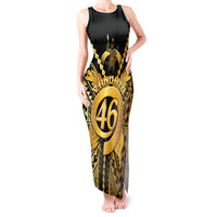 Vanuatu 45th Anniversary Of Independence Tank Maxi Dress Gold Style - Polynesian Pride