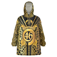 Vanuatu 46th Anniversary Of Independence Wearable Blanket Hoodie Gold Style LT05 One Size Gold - Polynesian Pride