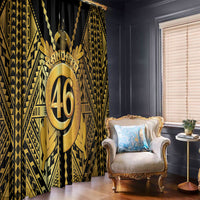 Vanuatu 46th Anniversary Of Independence Window Curtain Gold Style LT05 - Polynesian Pride