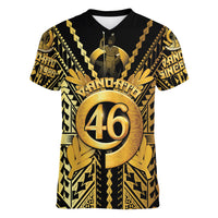 Vanuatu 45th Anniversary Of Independence Women V-Neck T-Shirt Gold Style - Polynesian Pride