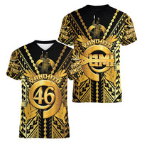 Vanuatu 46th Anniversary Of Independence Women V-Neck T-Shirt Gold Style LT05 - Polynesian Pride