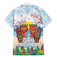 Hawaii And Japan Okinawa Family Matching Mermaid Dress and Hawaiian Shirt Aloha Gozaimasu Tiki With Shisa LT05 - Polynesian Pride