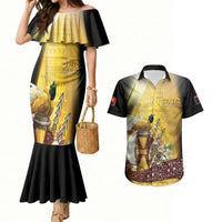 Papua New Guinea Couples Matching Mermaid Dress and Hawaiian Shirt Independence Day Unique Style LT05 Gold - Polynesian Pride