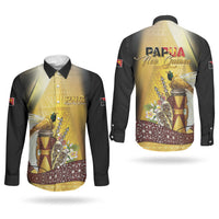 Papua New Guinea Couples Matching Mermaid Dress and Long Sleeve Button Shirt Independence Day Unique Style LT05 - Polynesian Pride