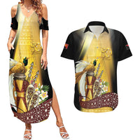 Papua New Guinea Couples Matching Summer Maxi Dress and Hawaiian Shirt Independence Day Unique Style LT05 Gold - Polynesian Pride