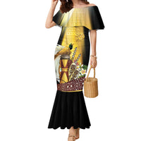 Papua New Guinea Family Matching Mermaid Dress and Hawaiian Shirt 50 Years Of Independence LT05 Mom's Dress Gold - Polynesian Pride