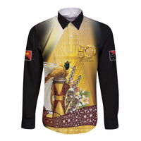 Papua New Guinea Long Sleeve Button Shirt Independence Day Unique Style LT05 Unisex Gold - Polynesian Pride