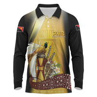 Papua New Guinea Long Sleeve Polo Shirt Independence Day Unique Style LT05 Gold - Polynesian Pride