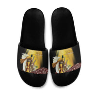 Papua New Guinea Slide Sandals Independence Day Unique Style LT05 Gold - Polynesian Pride