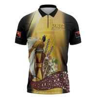 Papua New Guinea Zipper Polo Shirt Independence Day Unique Style LT05 Gold - Polynesian Pride