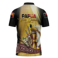 Papua New Guinea Zipper Polo Shirt 50 Years Of Independence - Polynesian Pride