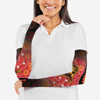Papua New Guinea Arm Sleeves Birds Of Paradise With Aboriginal Pattern - Polynesian Pride