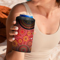 Papua New Guinea 4 in 1 Can Cooler Tumbler Birds Of Paradise With Aboriginal Pattern - Polynesian Pride