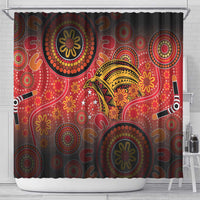 Papua New Guinea Shower Curtain Birds Of Paradise With Aboriginal Pattern LT05 - Polynesian Pride