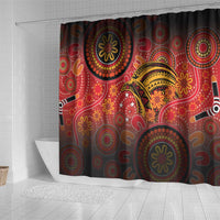 Papua New Guinea Shower Curtain Birds Of Paradise With Aboriginal Pattern LT05 - Polynesian Pride