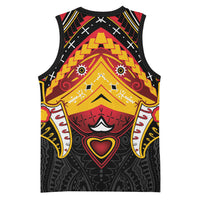 Papua New Guinea Independence Day Basketball Jersey Tribal Mask LT05 - Polynesian Pride