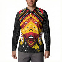 Papua New Guinea Independence Day Button Sweatshirt Tribal Mask LT05 - Polynesian Pride