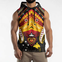 Papua New Guinea Independence Day Sleeveless Hoodie Tribal Mask LT05 - Polynesian Pride