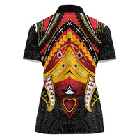 Papua New Guinea Independence Day Women Polo Shirt Tribal Mask LT05 - Polynesian Pride