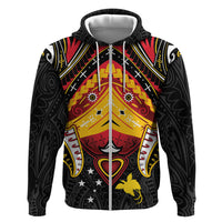 Papua New Guinea Independence Day Zip Hoodie Tribal Mask LT05 Zip Hoodie Red - Polynesian Pride