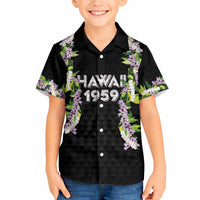 Hawaii Statehood Day Hawaiian Shirt Kakau Pattern With Maile Pikake Honohono Lei