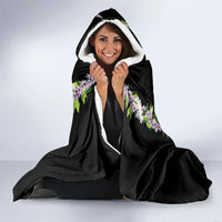 Hawaii Statehood Day Hooded Blanket Kakau Pattern With Maile Pikake Honohono Lei