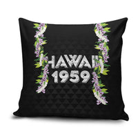 Hawaii Statehood Day Pillow Cover Kakau Pattern With Maile Pikake Honohono Lei