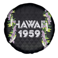 Hawaii Statehood Day Spare Tire Cover Kakau Pattern With Maile Pikake Honohono Lei
