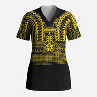 Philippines Filipinos Scrub Top Igorot Tribal Pattern Black