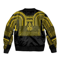 Philippines Filipinos Sleeve Zip Bomber Jacket Igorot Tribal Pattern Black