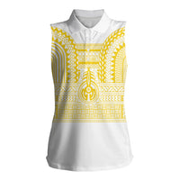 Philippines Filipinos Women Sleeveless Polo Shirt Igorot Tribal Pattern White