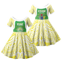 Kuki Independence 2026 Family Matching Off Shoulder Maxi Dress and Hawaiian Shirt Cook Islands 15 Finest Green Version