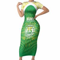 Kuki Independence 2026 Short Sleeve Bodycon Dress Cook Islands 15 Finest Green Version