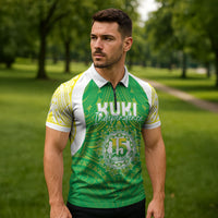 Kuki Independence 2026 Zipper Polo Shirt Cook Islands 15 Finest Green Version