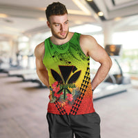 Personalized Hawaii Men Tank Top Kakau Kanaka Maoli With Hibiscus Flowers LT05 - Polynesian Pride