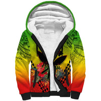 Personalized Hawaii Sherpa Hoodie Kakau Kanaka Maoli With Hibiscus Flowers LT05 Unisex Reggae - Polynesian Pride