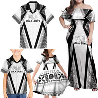 Custom Bula Fiji Football Family Matching Off Shoulder Maxi Dress and Hawaiian Shirt Go Champions LT05 - Polynesian Pride
