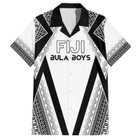 Custom Bula Fiji Football Family Matching Short Sleeve Bodycon Dress and Hawaiian Shirt Go Champions LT05 Dad's Shirt - Short Sleeve White - Polynesian Pride