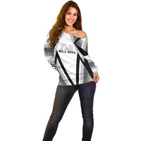 Custom Bula Fiji Football Off Shoulder Sweater Go Champions - Polynesian Pride