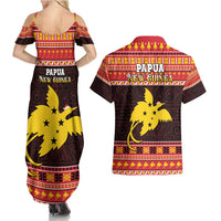 Papua New Guinea Christmas Couples Matching Summer Maxi Dress and Hawaiian Shirt Santa Raggiana LT05 - Polynesian Pride