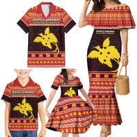 Papua New Guinea Christmas Family Matching Mermaid Dress and Hawaiian Shirt Santa Raggiana LT05 - Polynesian Pride
