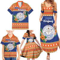 Marshall Islands Christmas Family Matching Summer Maxi Dress and Hawaiian Shirt Marshallese Seal Meddi Kirijmoj LT05 - Polynesian Pride