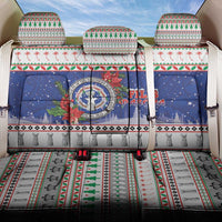 Northern Mariana Islands Christmas Back Car Seat Cover Poinsettia Filis Pasgua