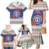 Northern Mariana Islands Christmas Family Matching Mermaid Dress and Hawaiian Shirt Poinsettia Filis Pasgua LT05 - Polynesian Pride