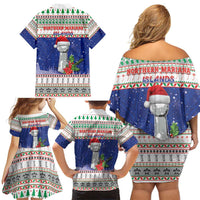 Northern Mariana Islands Christmas Family Matching Off Shoulder Short Dress and Hawaiian Shirt Poinsettia Filis Pasgua LT05 - Polynesian Pride